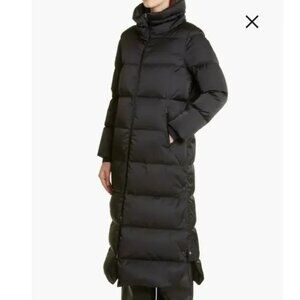 Herno Laminar Quilted Down Long Parka Jacket Coat Size 8 US Black